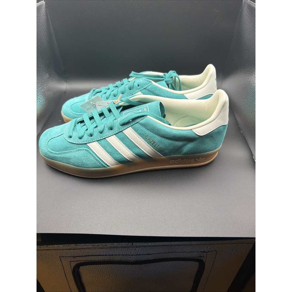 New Adidas Gazelle Indoor Shoes - Pure Teal (JQ8391) - Picture 3 of 9
